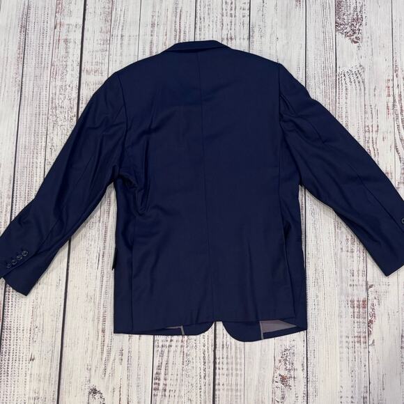 Holland & Sherry Bespoke Navy Super 130s Wool Blazer 38R Double Vents - Picture 3 of 10